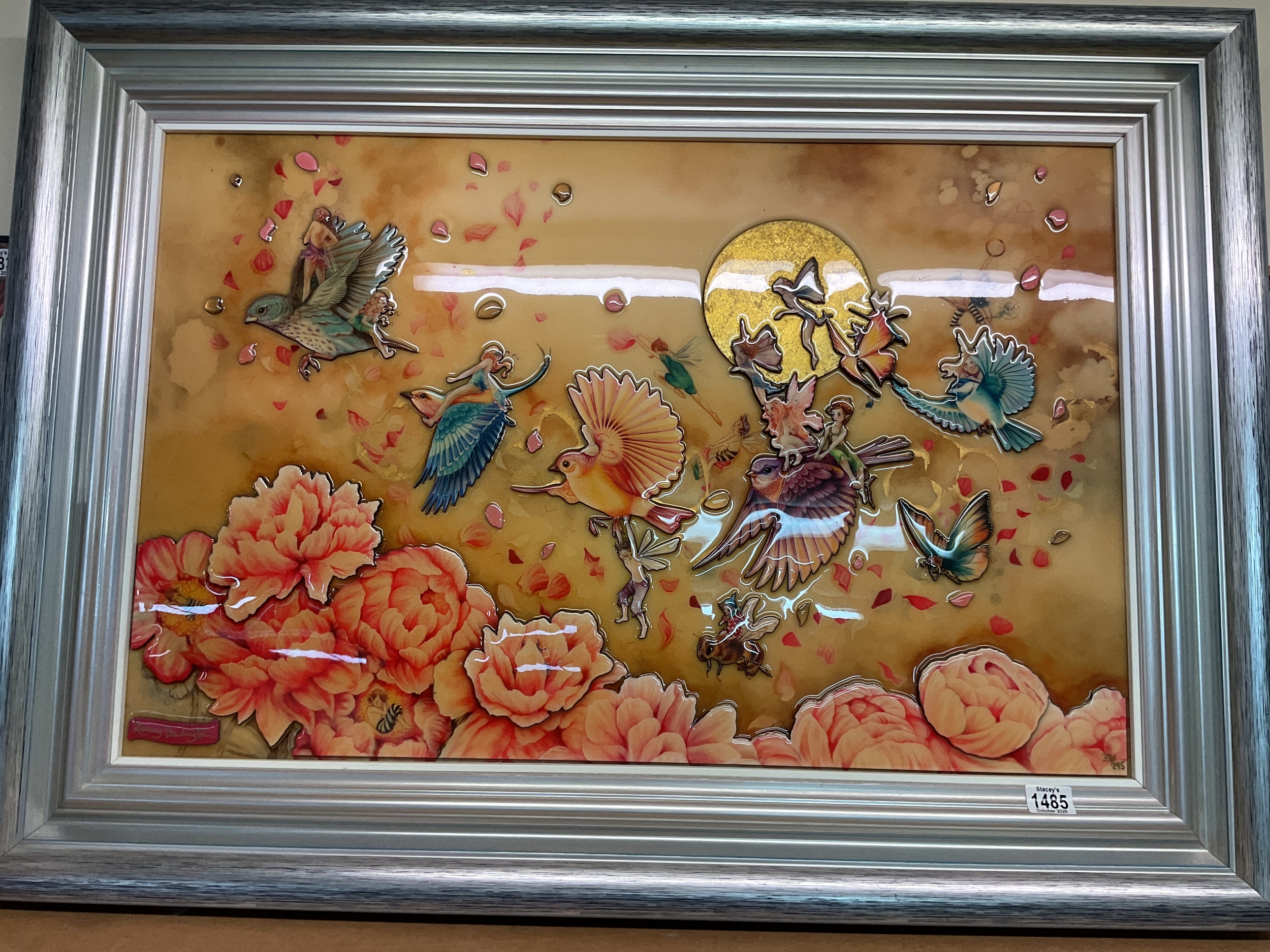 Kerry Darlington 33/295 multimedia Fairies composition with info to verso.