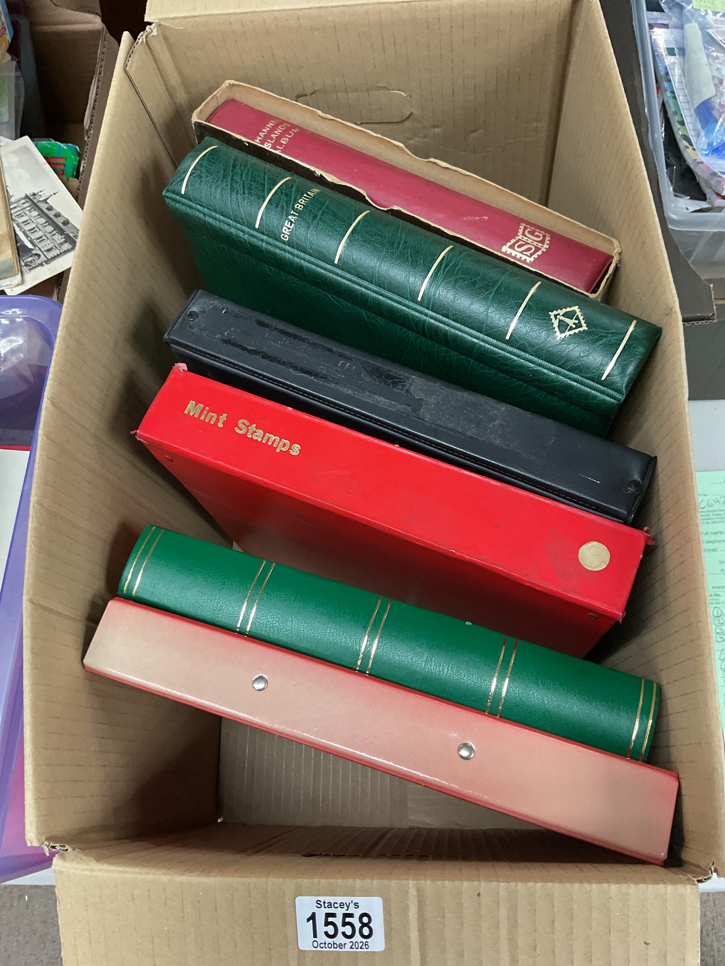 6 albums of Channel Islands and Commonwealth, sheets and others lots of mint.and a green Lighthouse Great Britain folder.