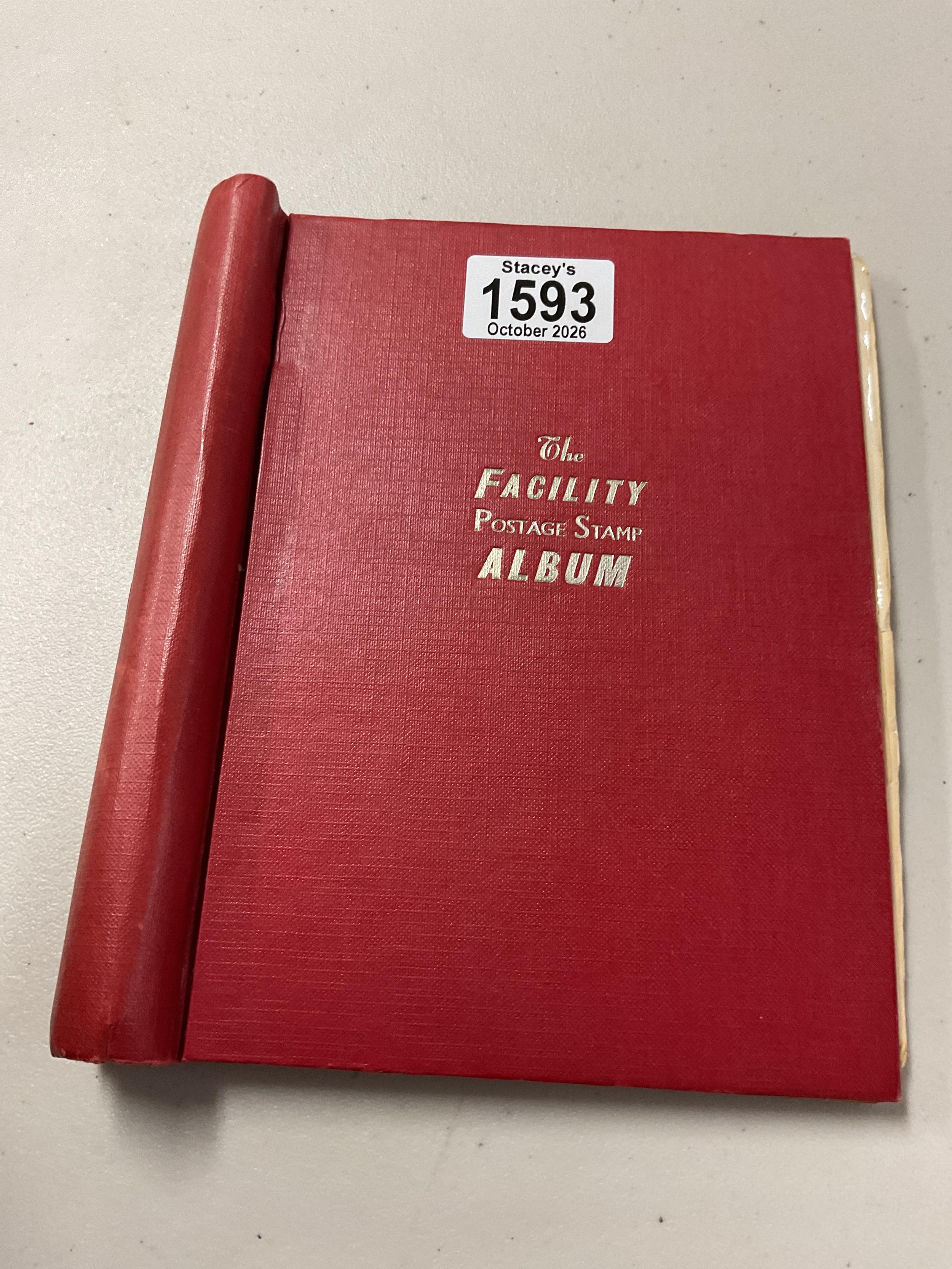 Stamp album, penny black and penny reds.