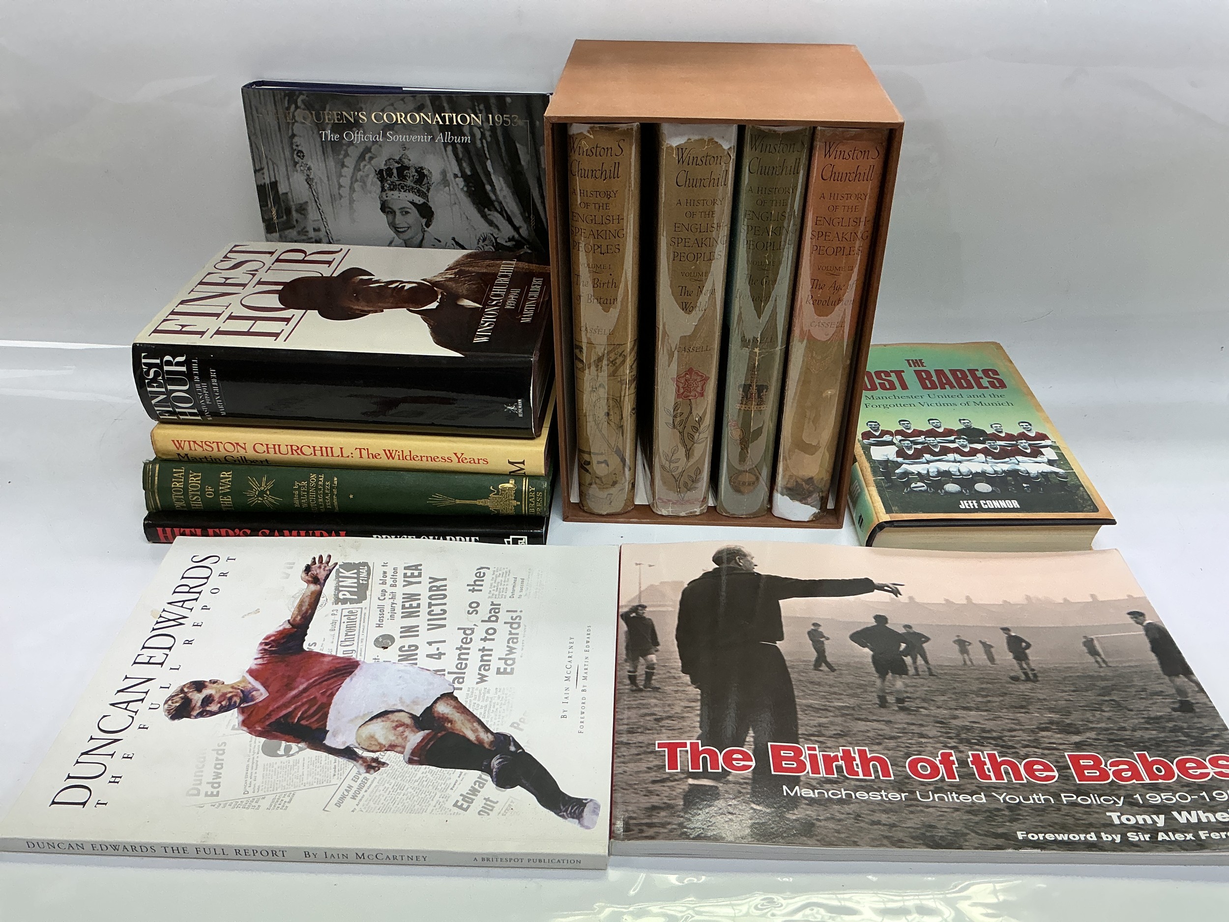 A collection of books comprising mainly books on Winston Churchill.