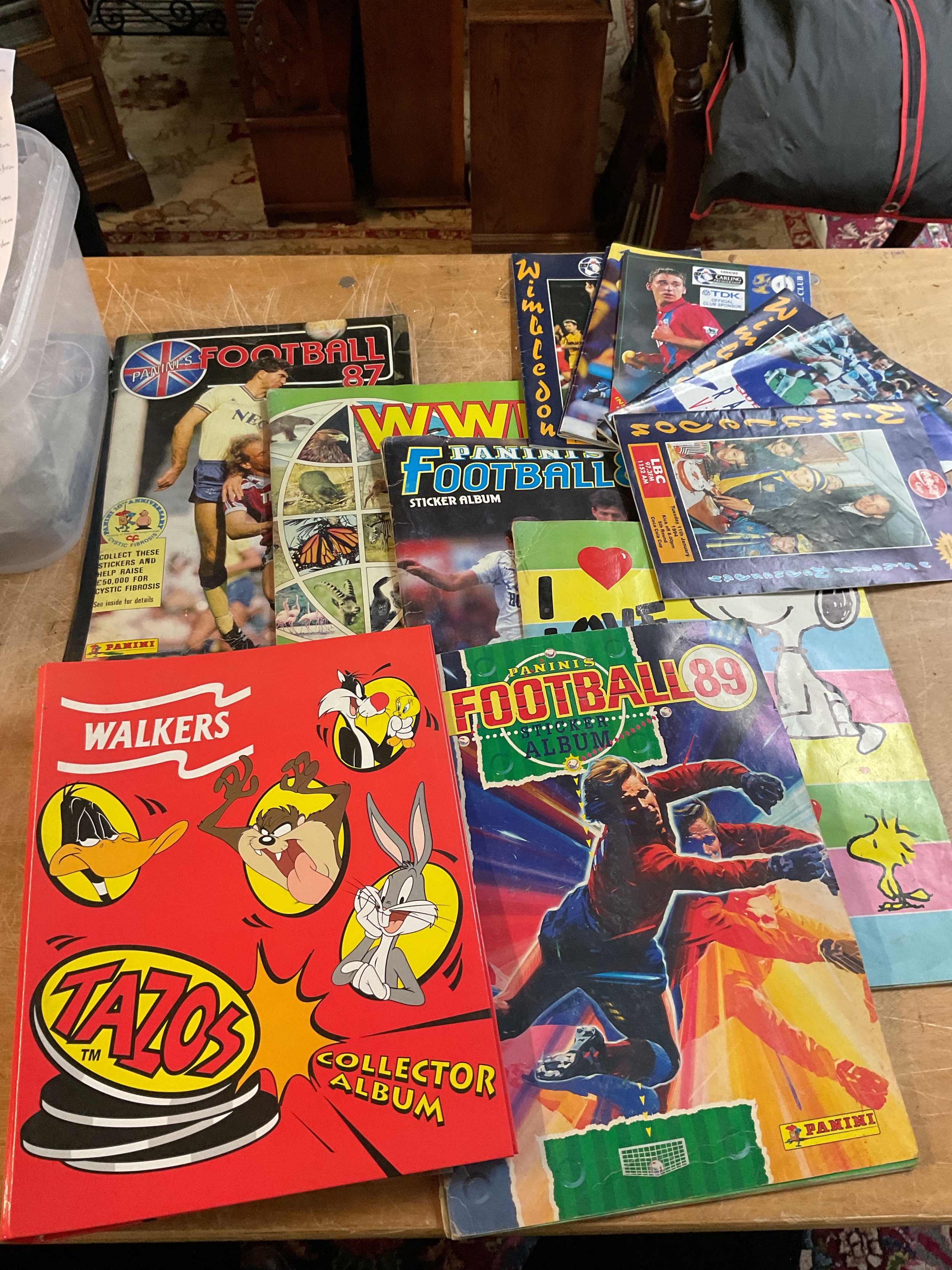 Qty football ephemera, to inc Panini sticker albums, programmes etc.
