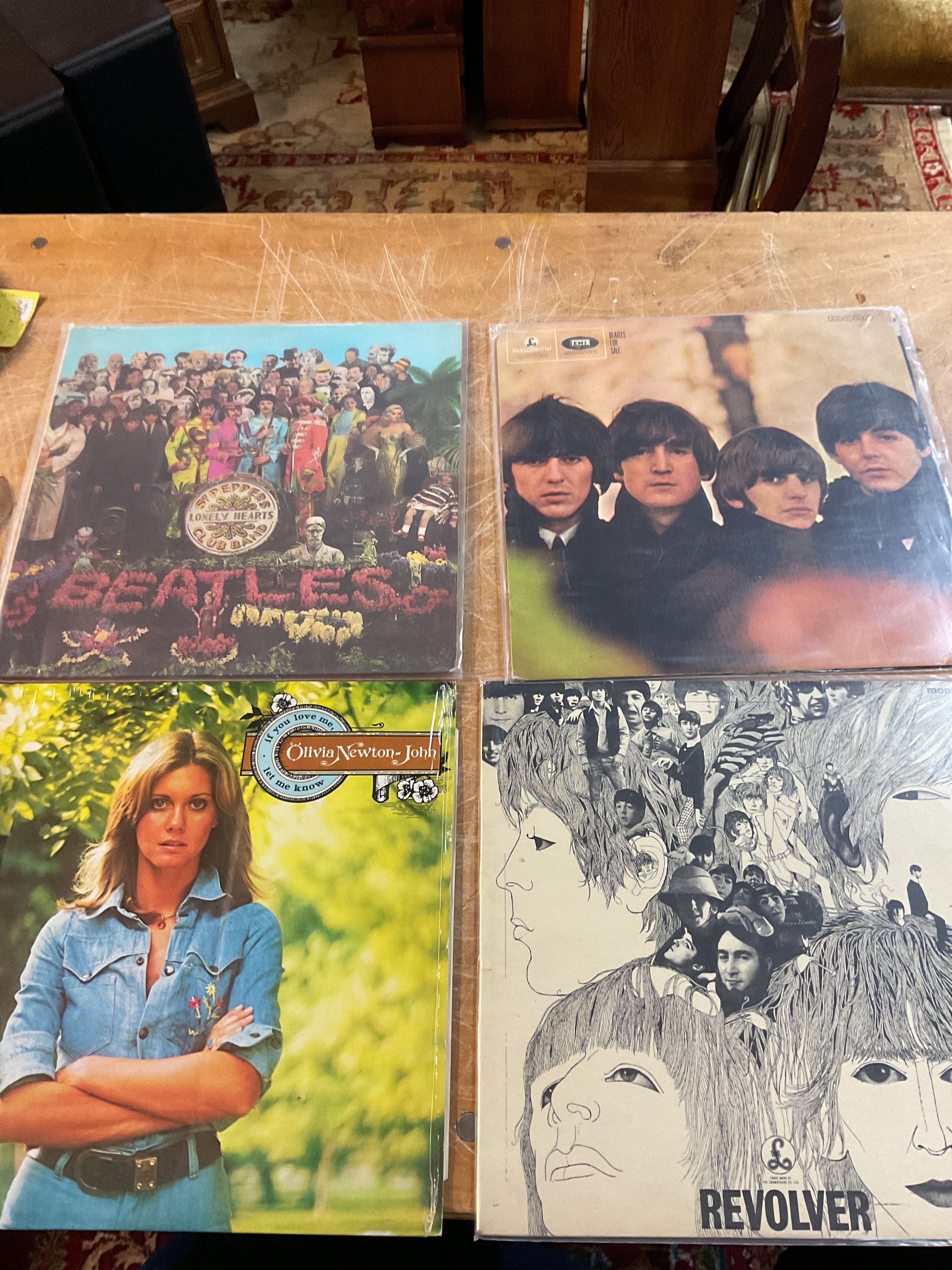 Three beatles LPs and one other comprising early mono pressings of Revolver and Beatles For Sale etc. Note Revolver does not have -1 matrices.