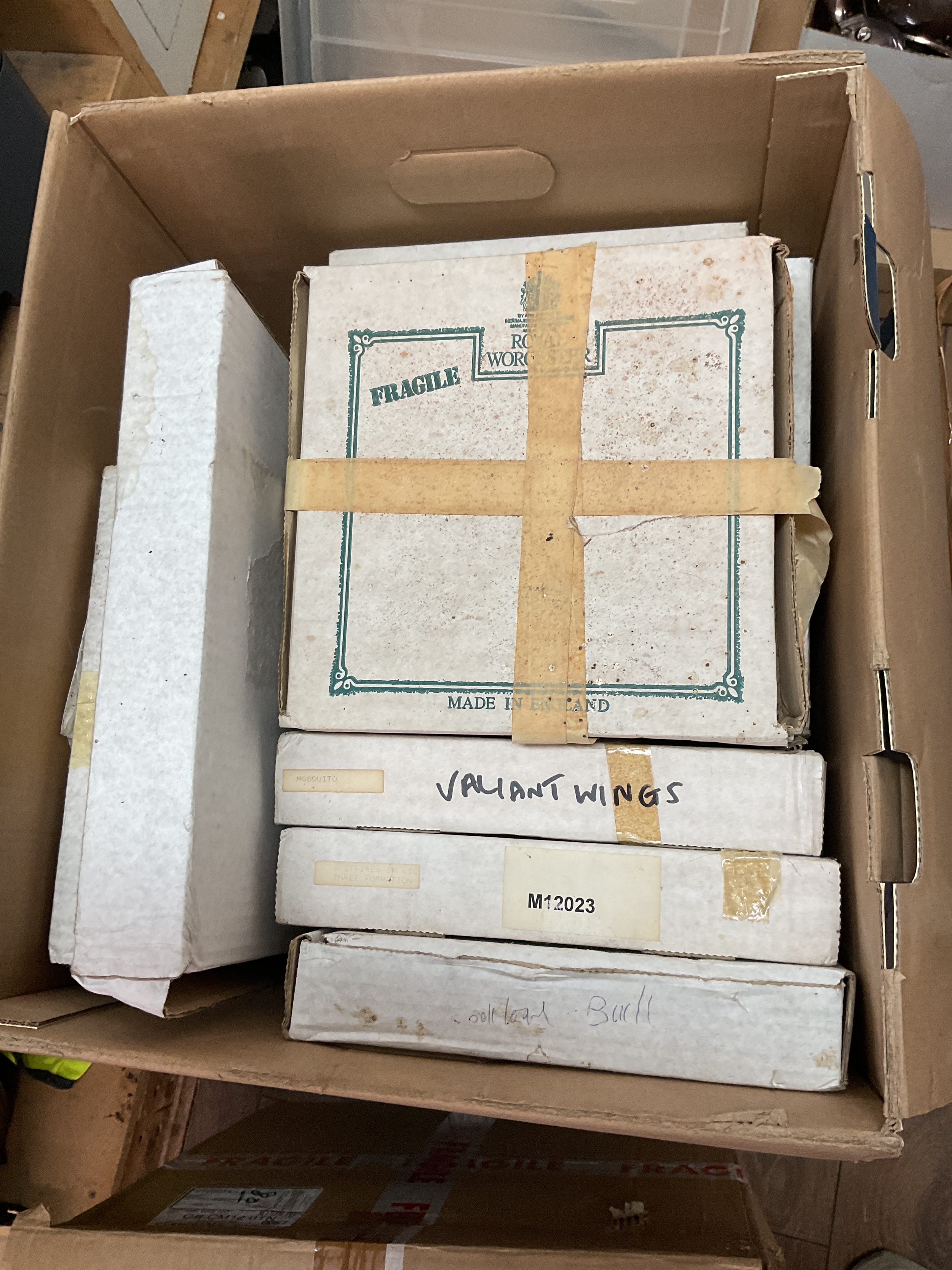 Large box of boxed military collectors plates