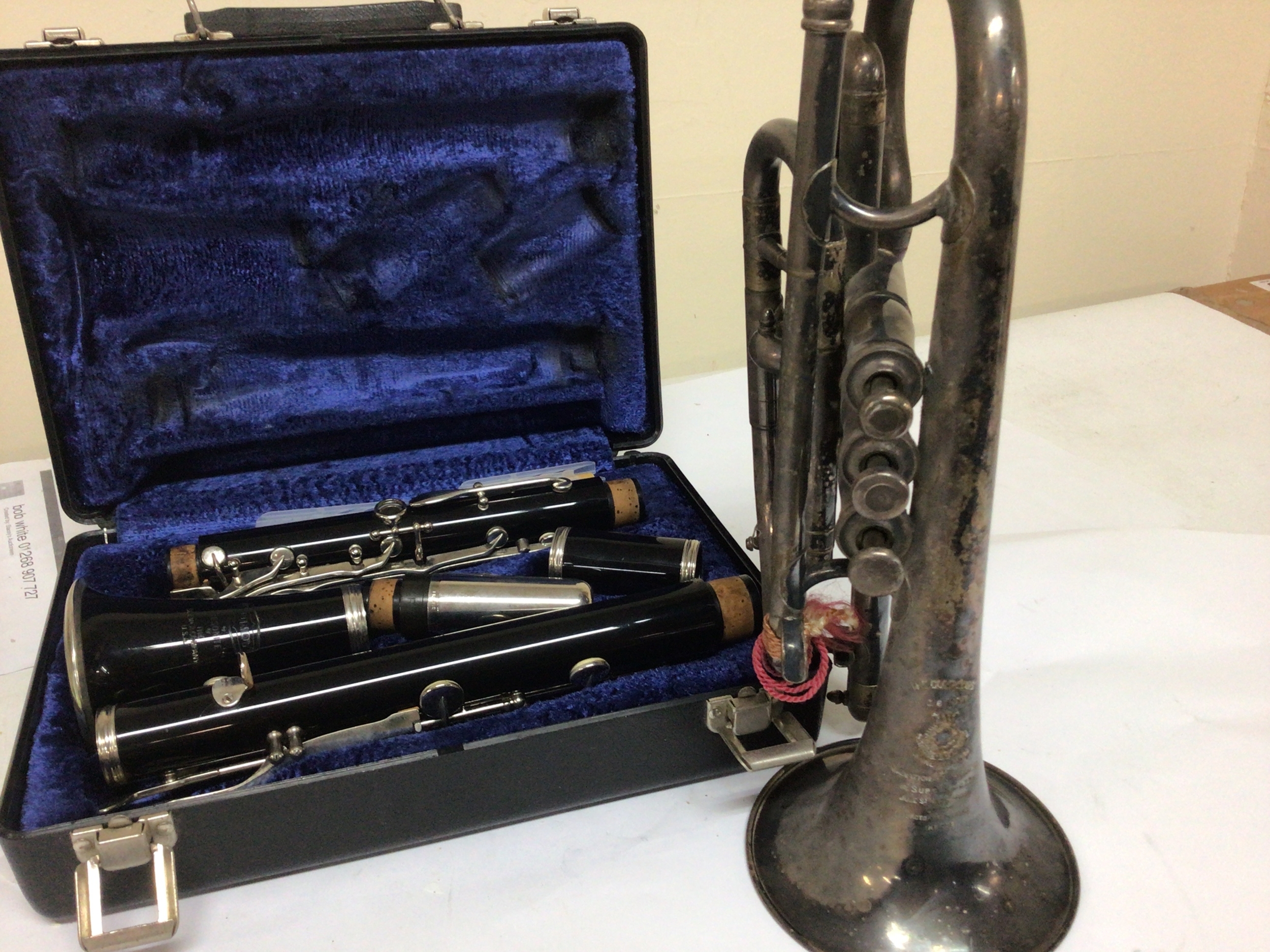 An American Clarenet possibly Bb model maker Bundy of America and a Vintage Cornet The Congress serial number 16678 London maker (2) NO RESERVE