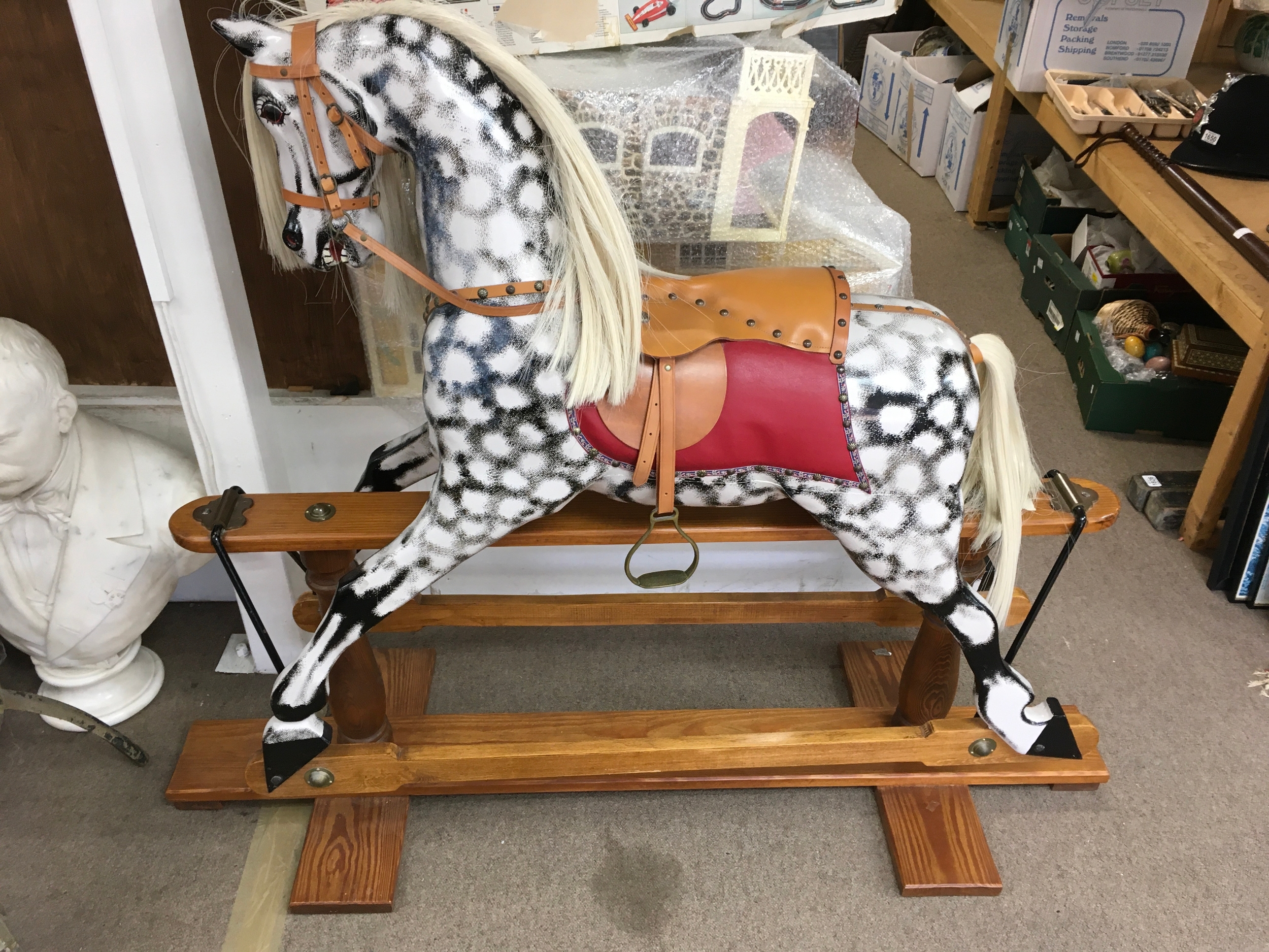 Rocking horse. Height 125cm, Length 154cm.