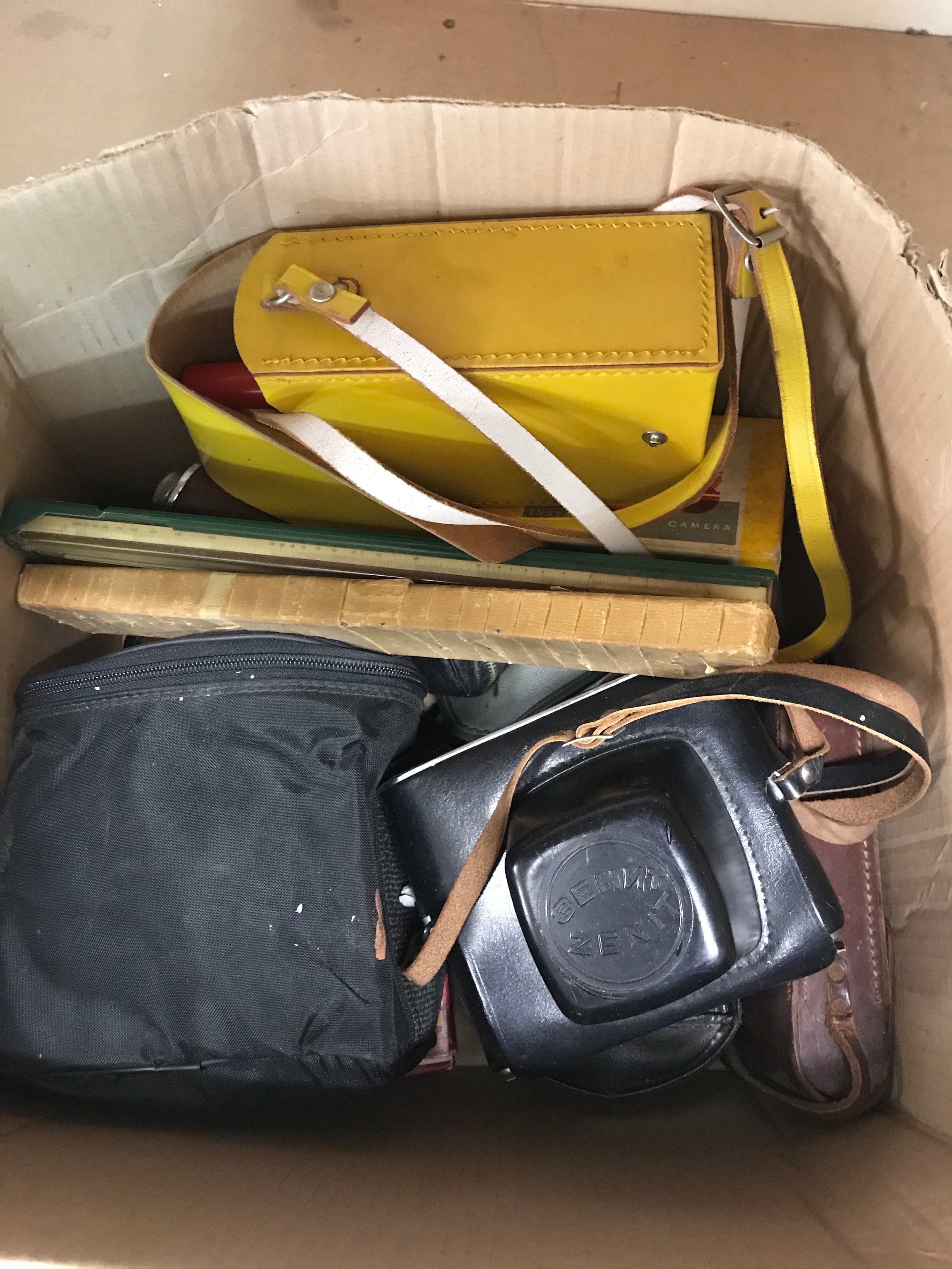 Box of cameras and other interesting instruments 