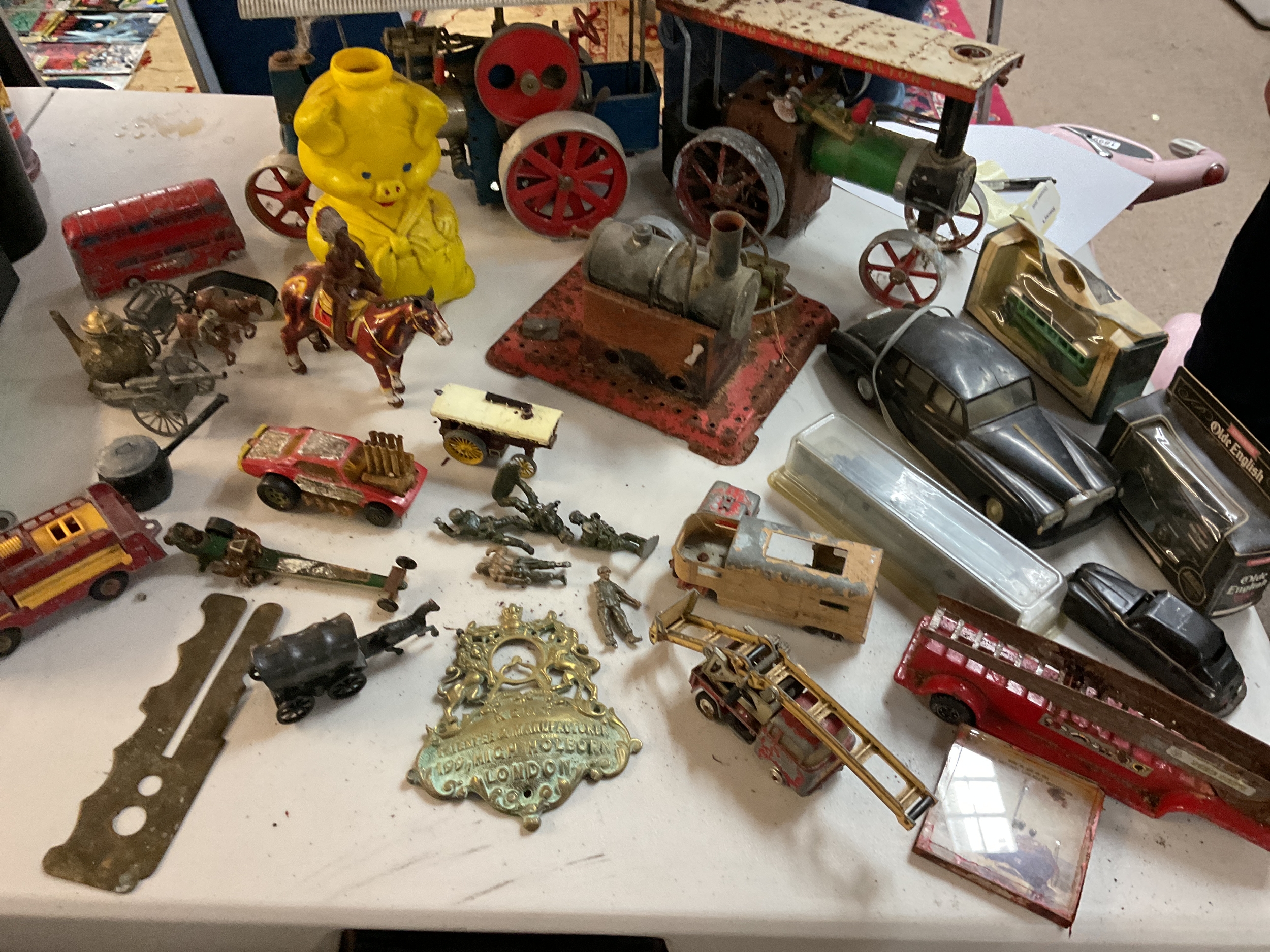 Qty vintage toys, mamod, die cast, etc.