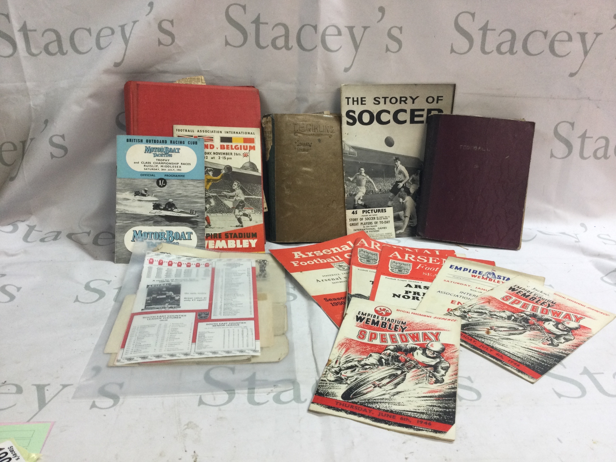 A collection of arsenal football memorabilia 