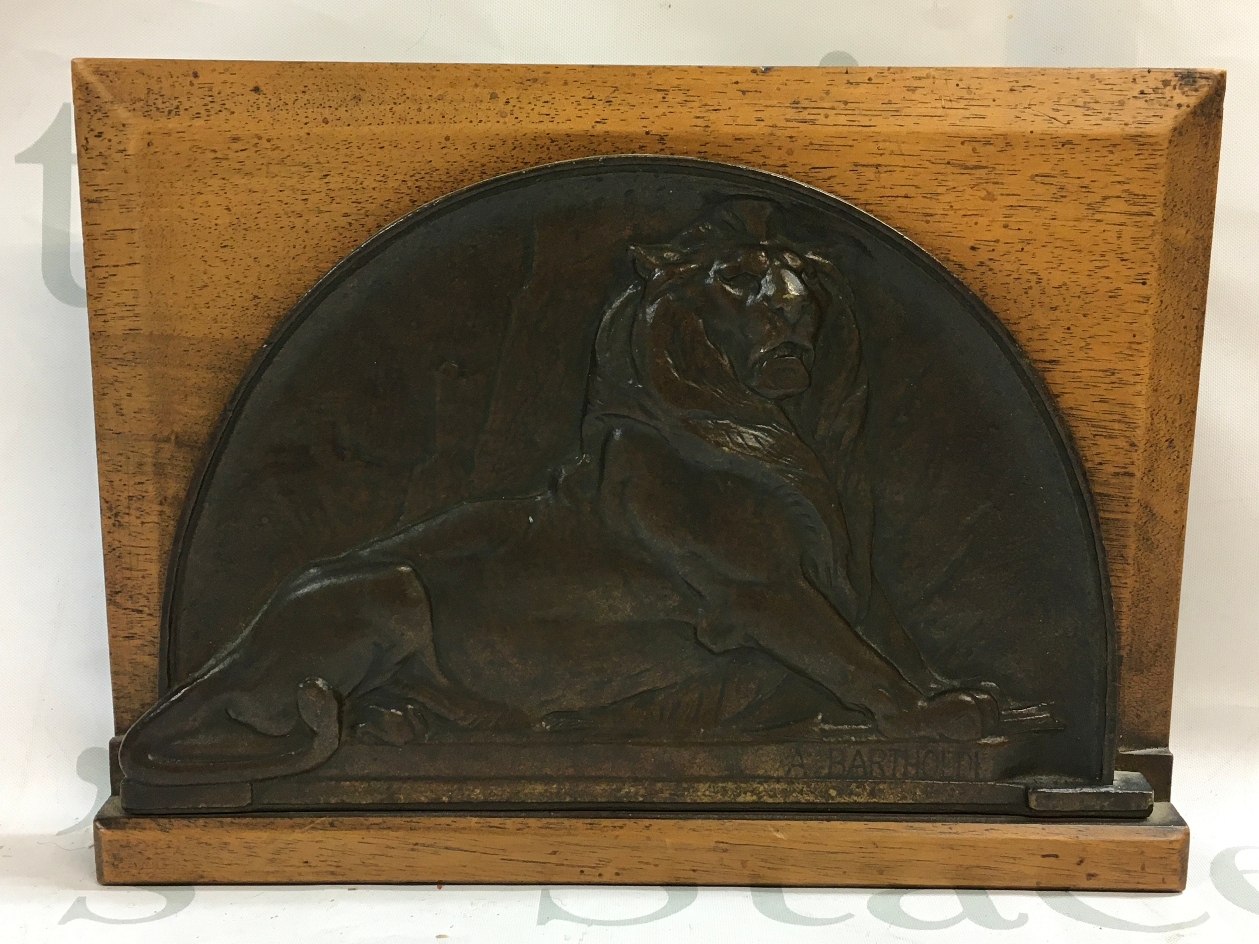 A Frederic-Auguste Bartholdi lion plaque 