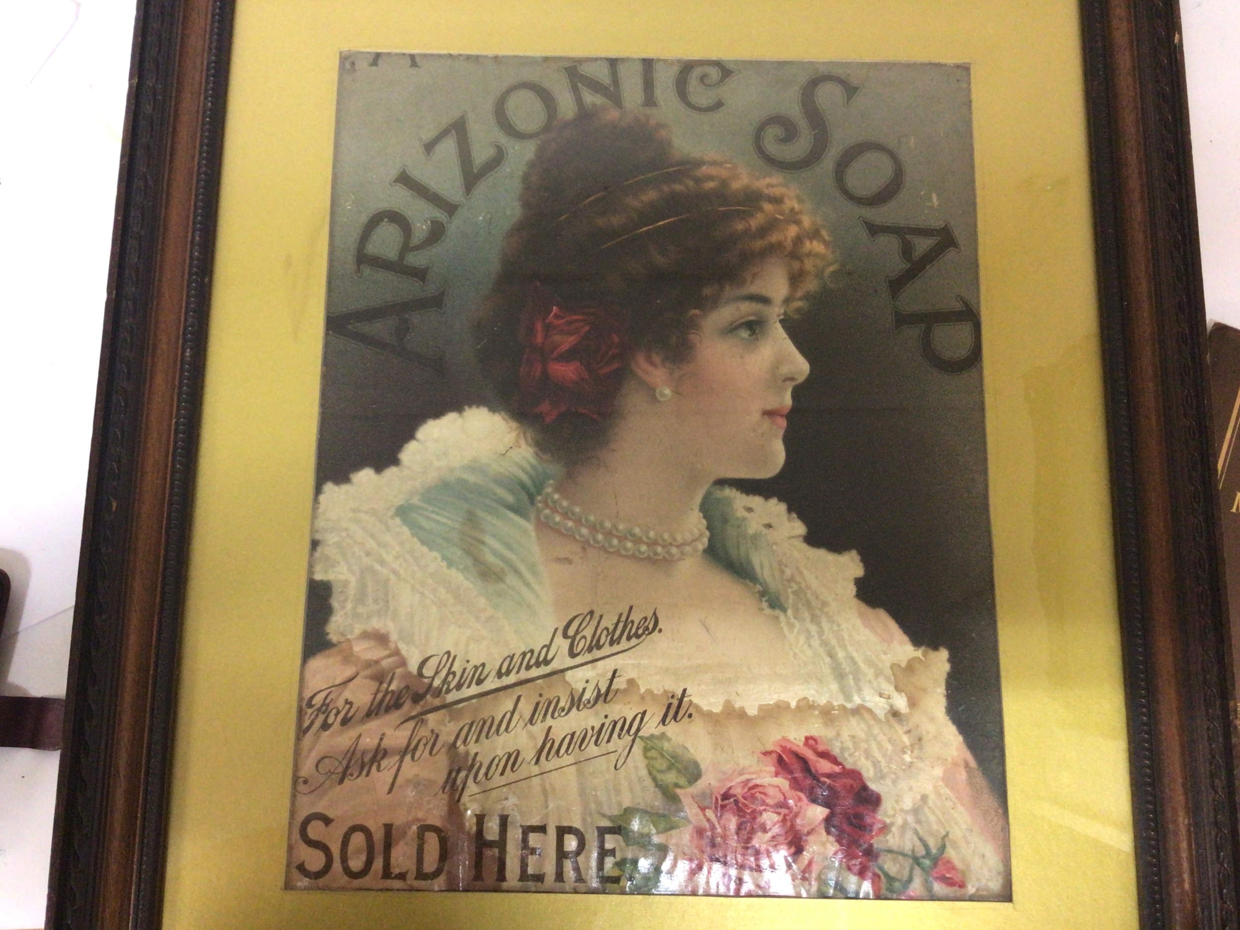 A framed Victorian Arizonic Soap advertising sign. NO RESERVE