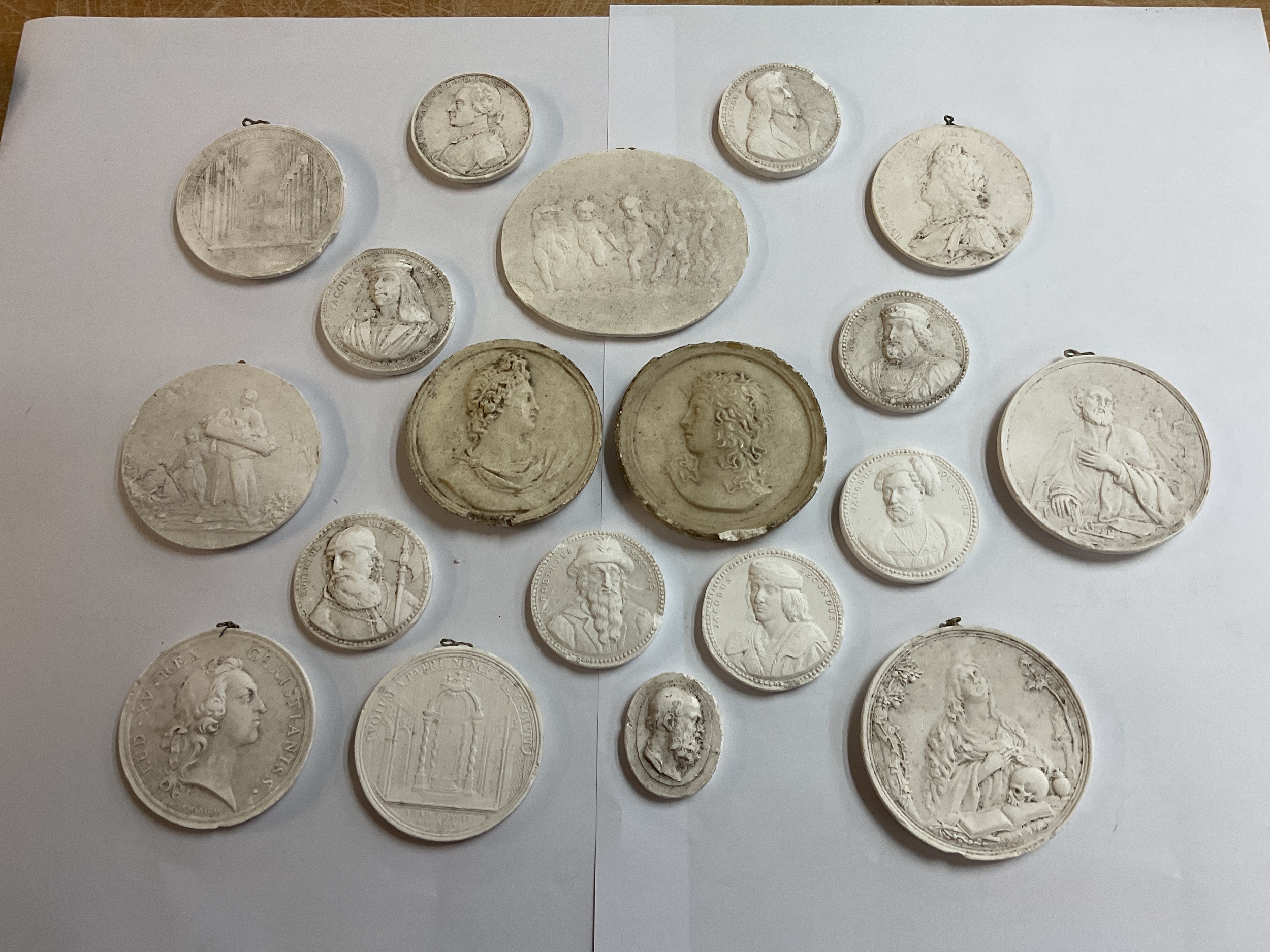 Qty 19th c Intaglios of Nobility and Religiously themes.