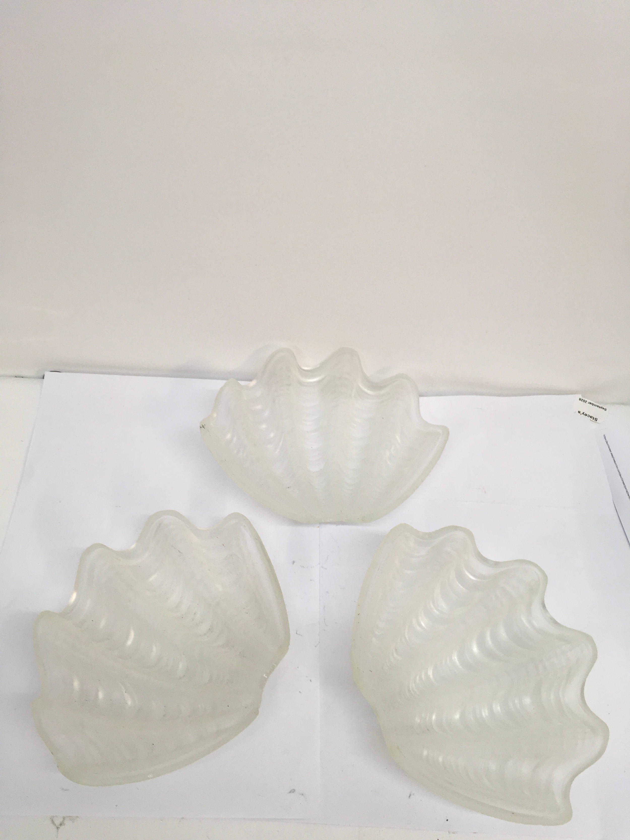 Three Art Deco style moulded glass wall shades