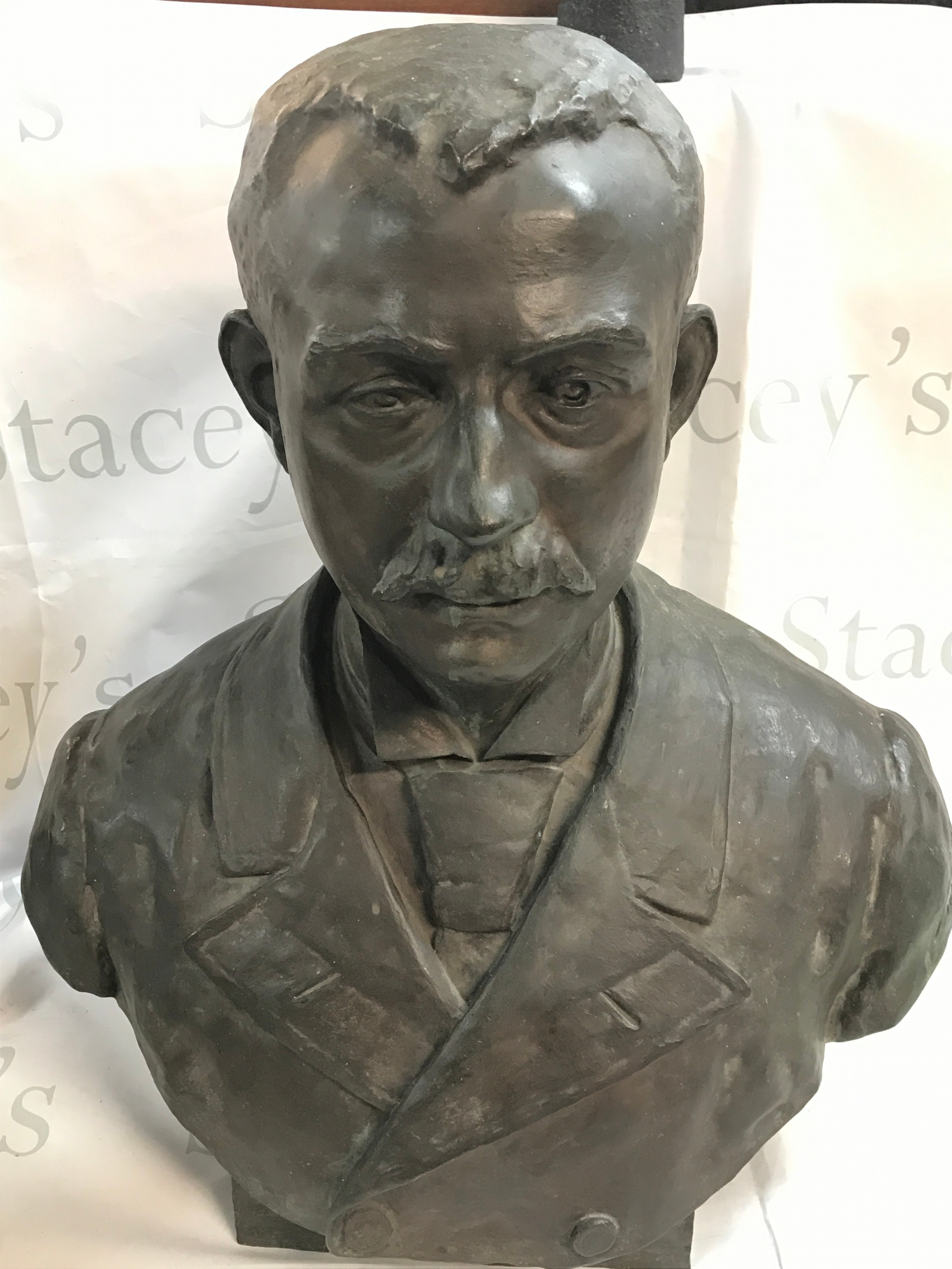 An 1894 signed Emile bronze bust signed of a gentleman. Approximately 55cm tall