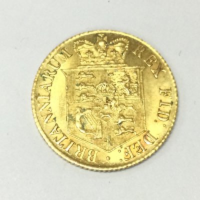 An 1817 1/2 sovereign in nice condition. First year of modern sovereigns.