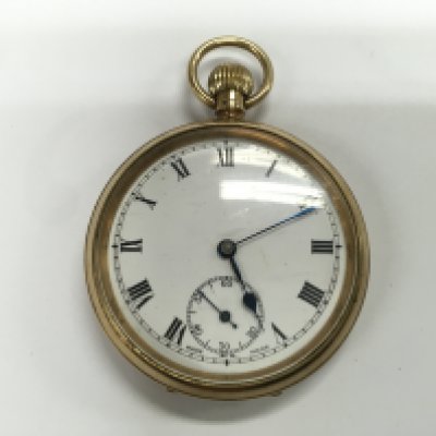 A 9ct gold pocket watch. Winds and runs. 64.04g