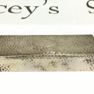A silver trinket box, London Hallmarks, approx length 15.5cm. Shipping category B.