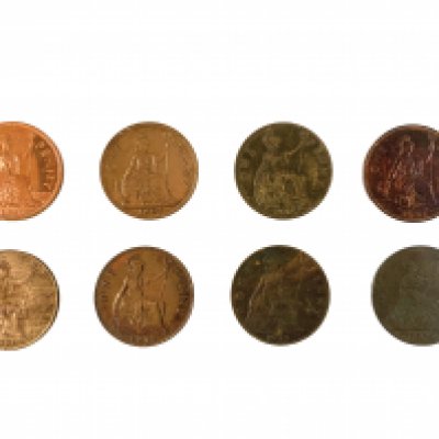 A small collection of British pennies to with good examples and toning. 1890, 1921, 1929, 1932, 1935, 1951, 1962, 1970. NO RESERVE