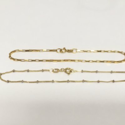 Two 9ct gold bracelets, approx total weight 2.2g. Shipping category A.