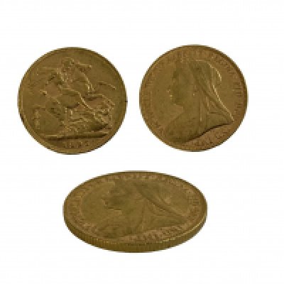 A Full 1895 Queen Victoria (veiled head) full sovereign.