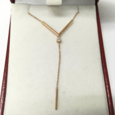 14ct rose gold v necklace