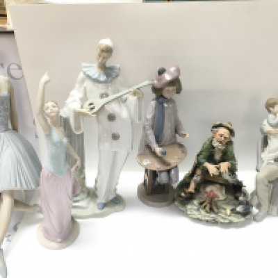 A collection of porcelain figures including Lladro, Capodimonte. This lot cannot be posted