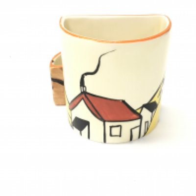 A Clarice Cliff Cigarette holder possibly red roof pattern.