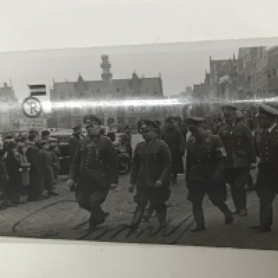 A Signed black and white photograph depicting a group of senior German Third Reich officers signed in ink unattributed.