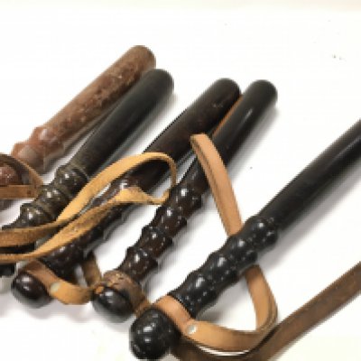 Five wooden truncheons, postage category B