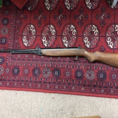 A 22. Calibre Webley & Scott under lever air rifle. This lot cannot be posted