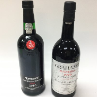 Two bottles of vintage port including a 1976 grahams port.