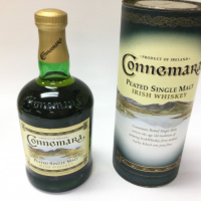 A bottle of Connemara single malt whiskey. 700ml sealed and boxed.