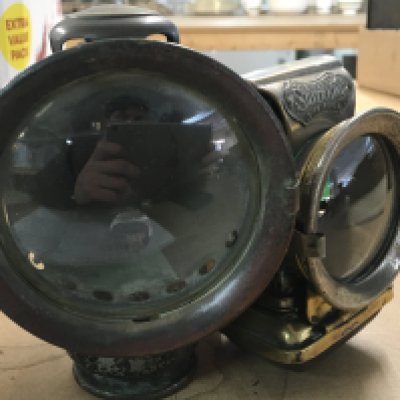 Two vintage silver bike lamps, Lucas silver king and another. This lot cannot be posted