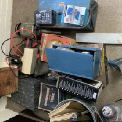 A collection of motoring related items and tools annd ephemera etc.