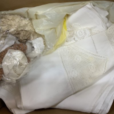 A collection of lace and lace bobbins. (C).