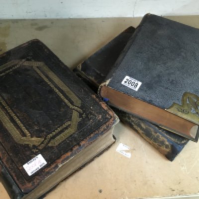Two Victorian Bibles and a book entitled With The Flag to Petra
