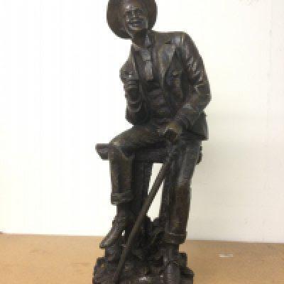 A good sized bronze figure of a well dressed gent, approx height 54cm. Shipping category D.