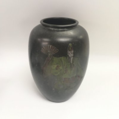 A bronze signed vase