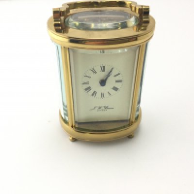 J W Benson oval carriage clock.