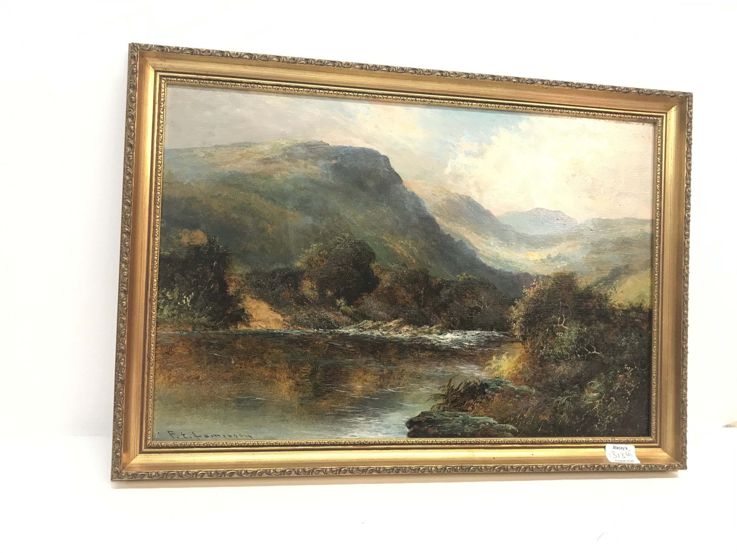 Francis E. Jamieson, 1895 - 1950, two gilt framed oil on canvas paintings, Views of Scottish Highland and Lochs, 68cm x 48cm