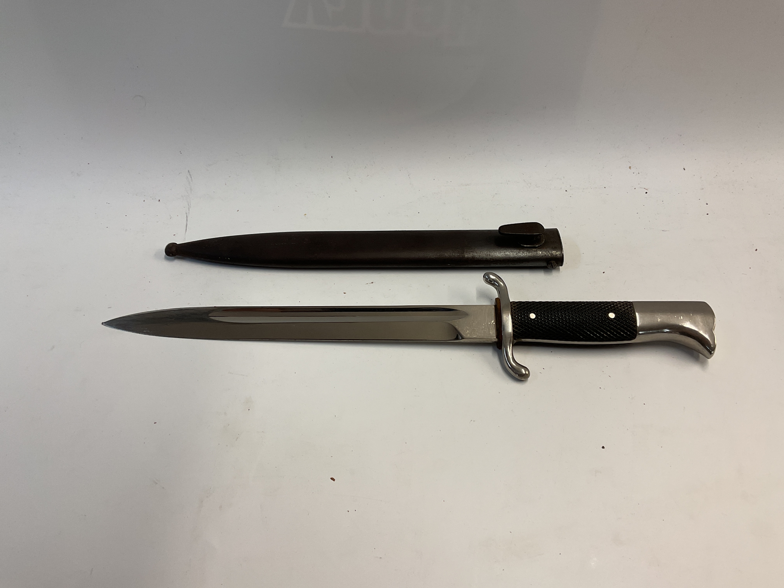 WWII German Fireman's bayonet and sheath.