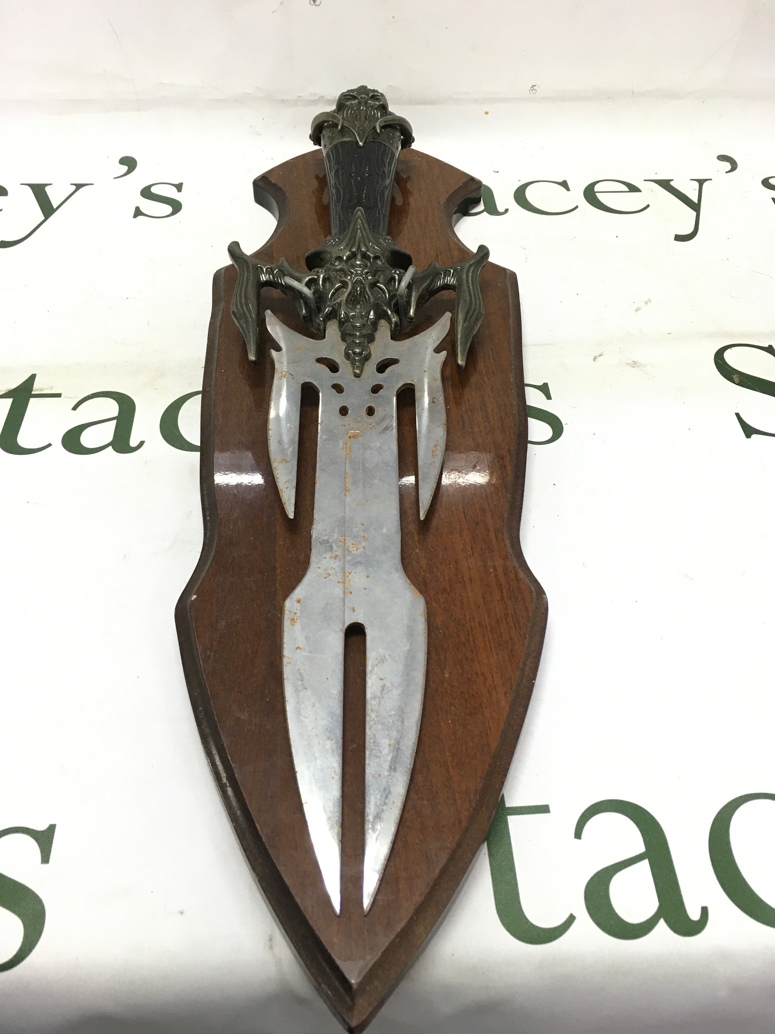 Ornamental Webley fantasy dagger. This is a modern decorative display dagger. 44cm long (dagger) 48cm long (frame)
