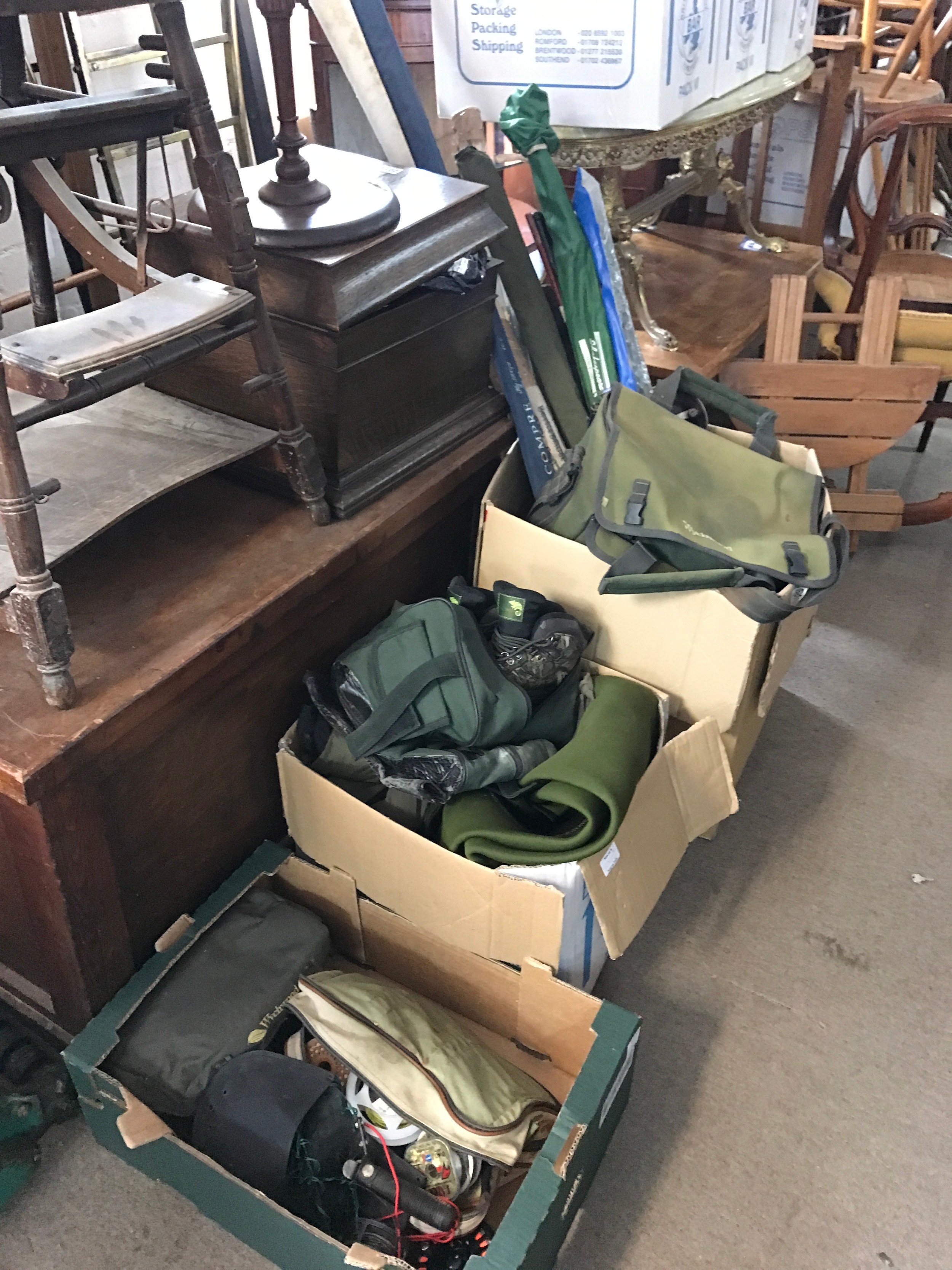 A Collection of fly fishing gear including Rods, Reels, Flies,