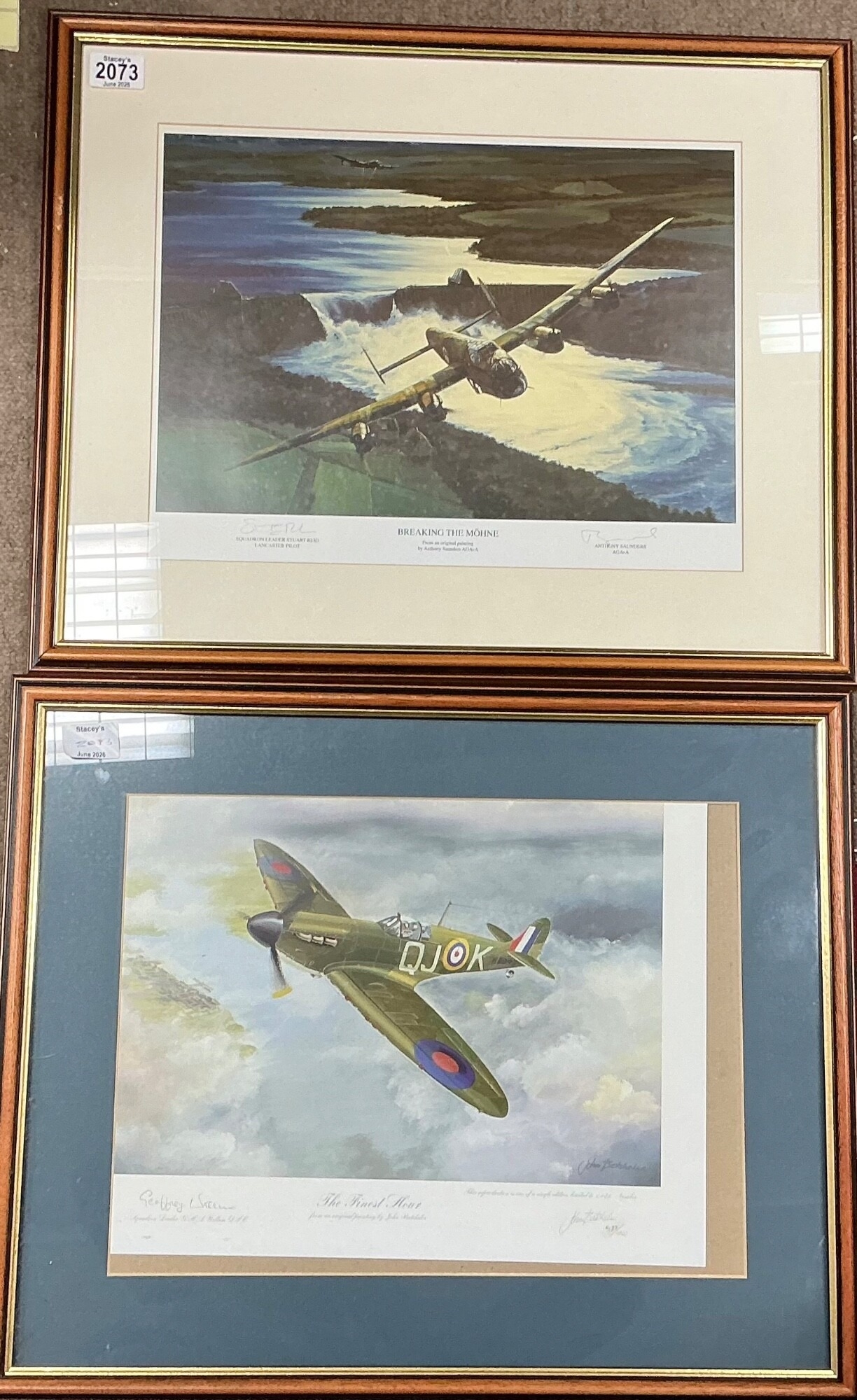2 Signed photos of RAF pilots in the war. NO RESERVE