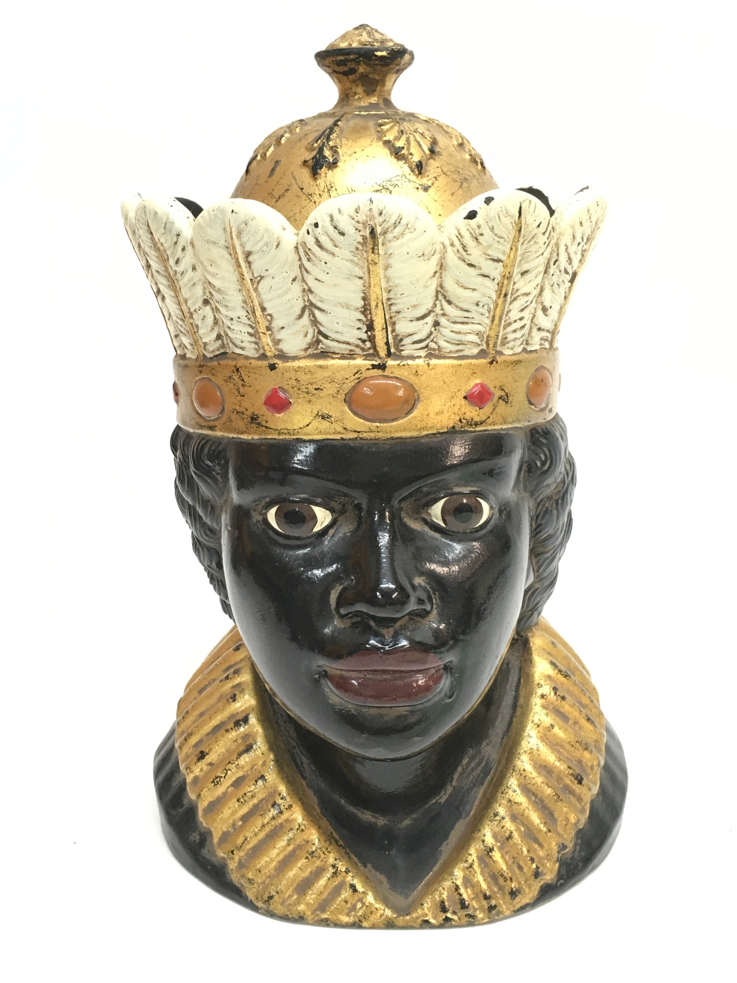 A Testa di Moro Tobacco jar with cover, 22cm tall