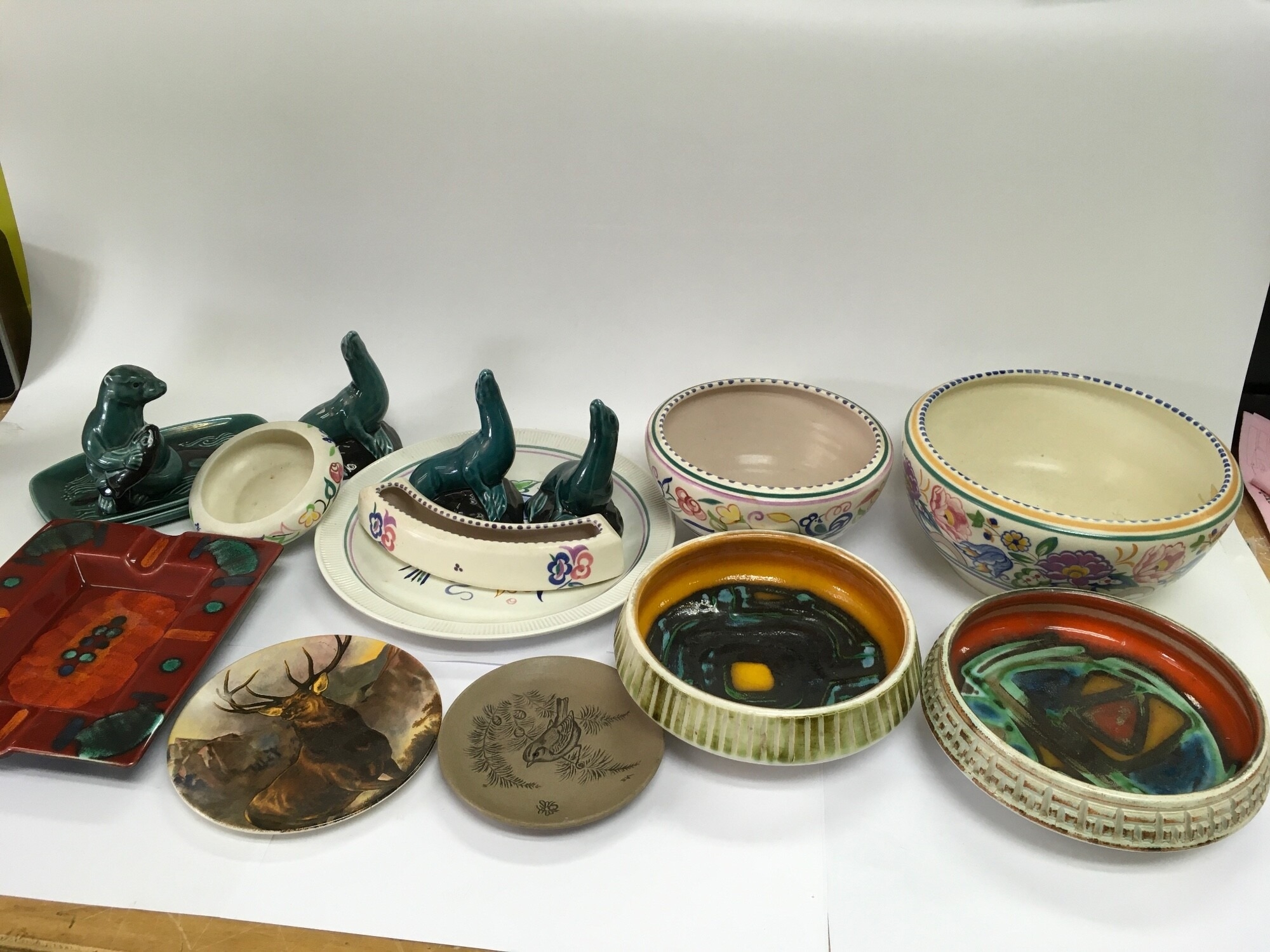 A collection of Poole ceramics including bowls, figures etc. NO RESERVE