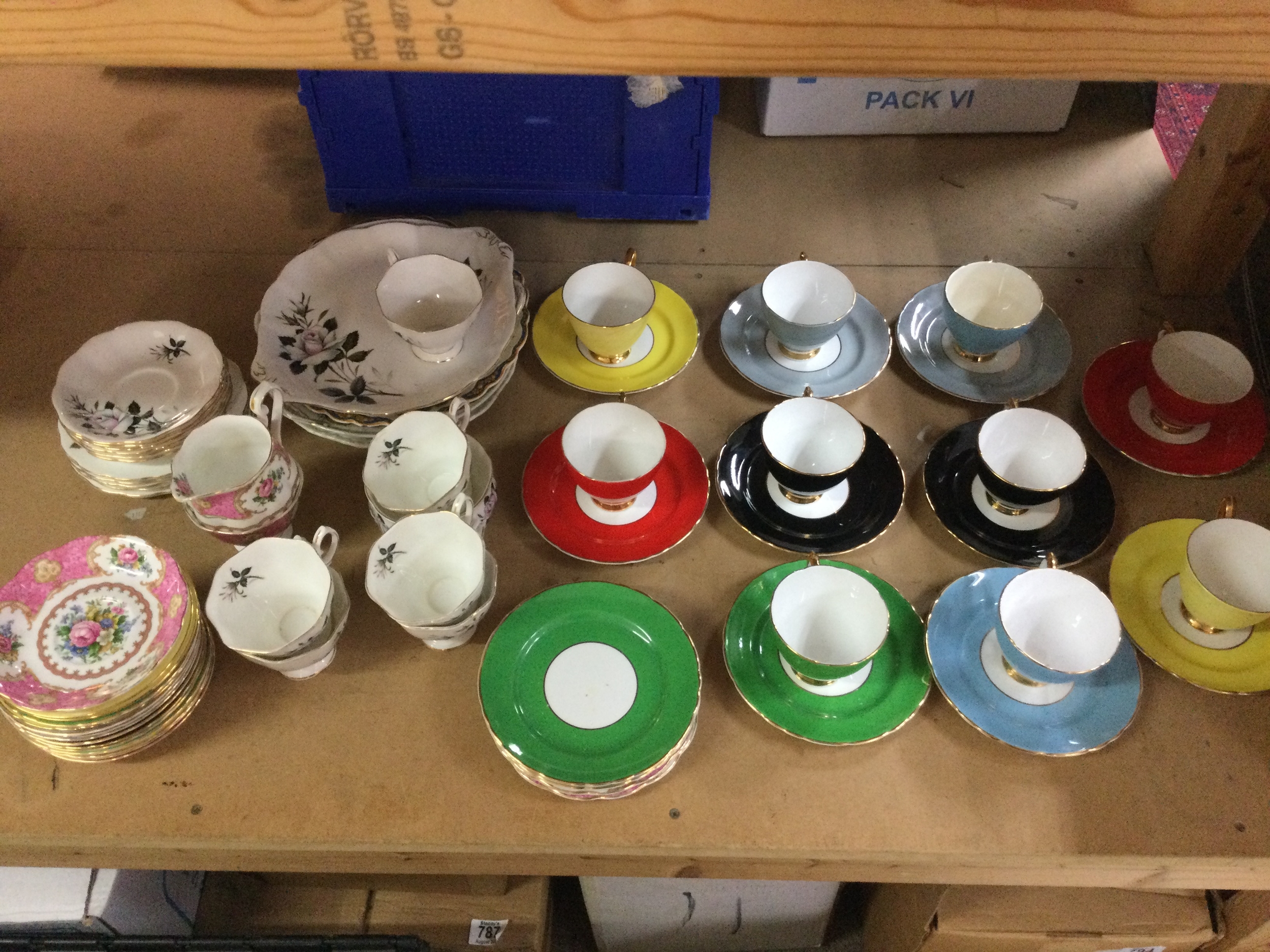 A collection of Royal Albert and other decorative cups and saucers and tea sets 