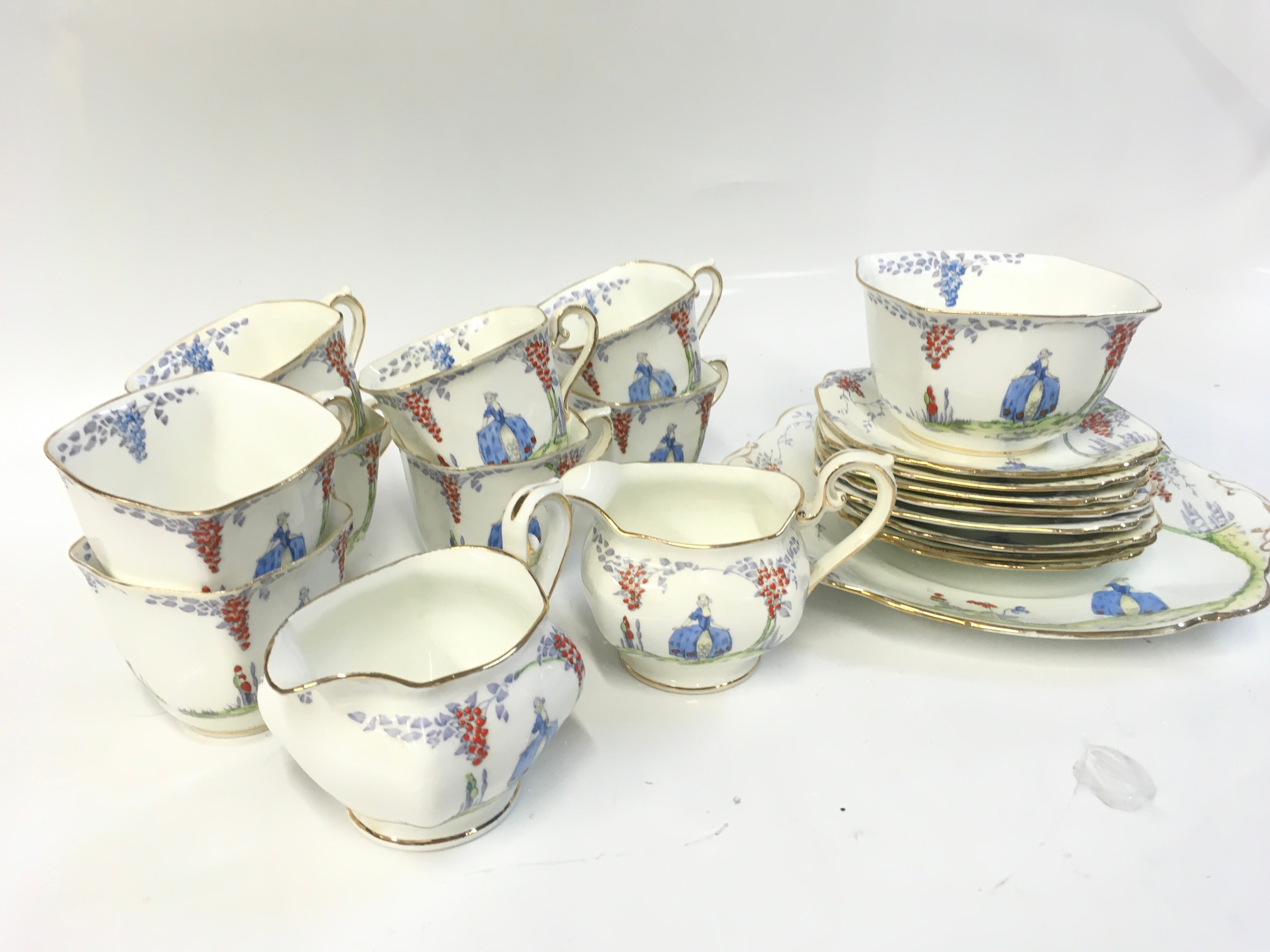 A decorative standard China tea set , Tudor shape (six plate setting)