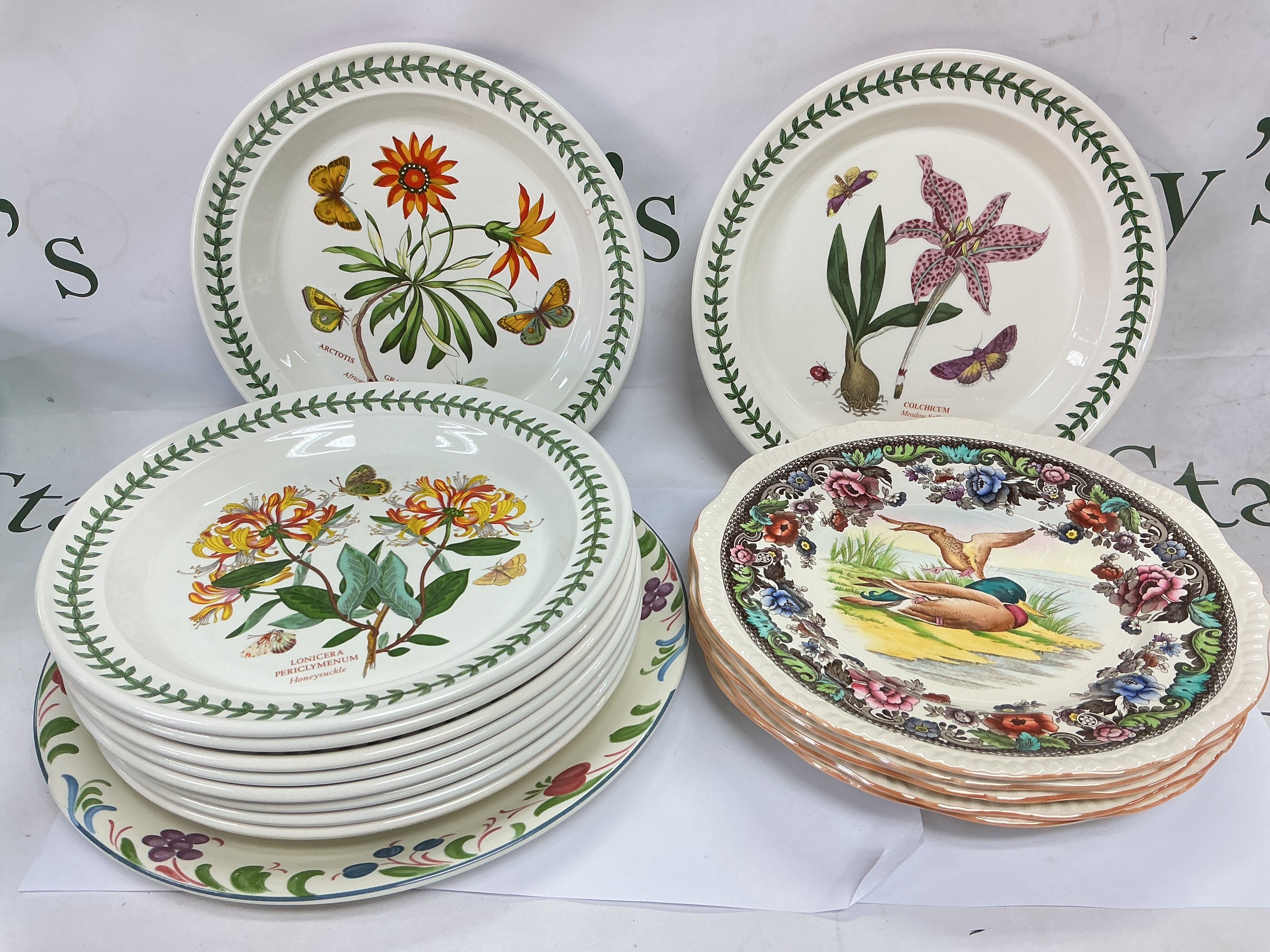 A collection of ceramics comprising Portmeirion Botanic Garden tableware, Royal Doulton Bunnykins etc.