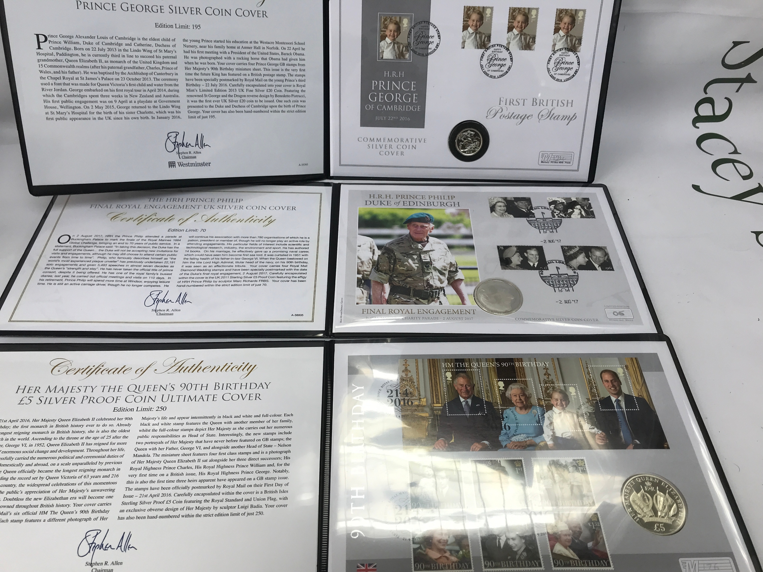 Three silver coin covers.