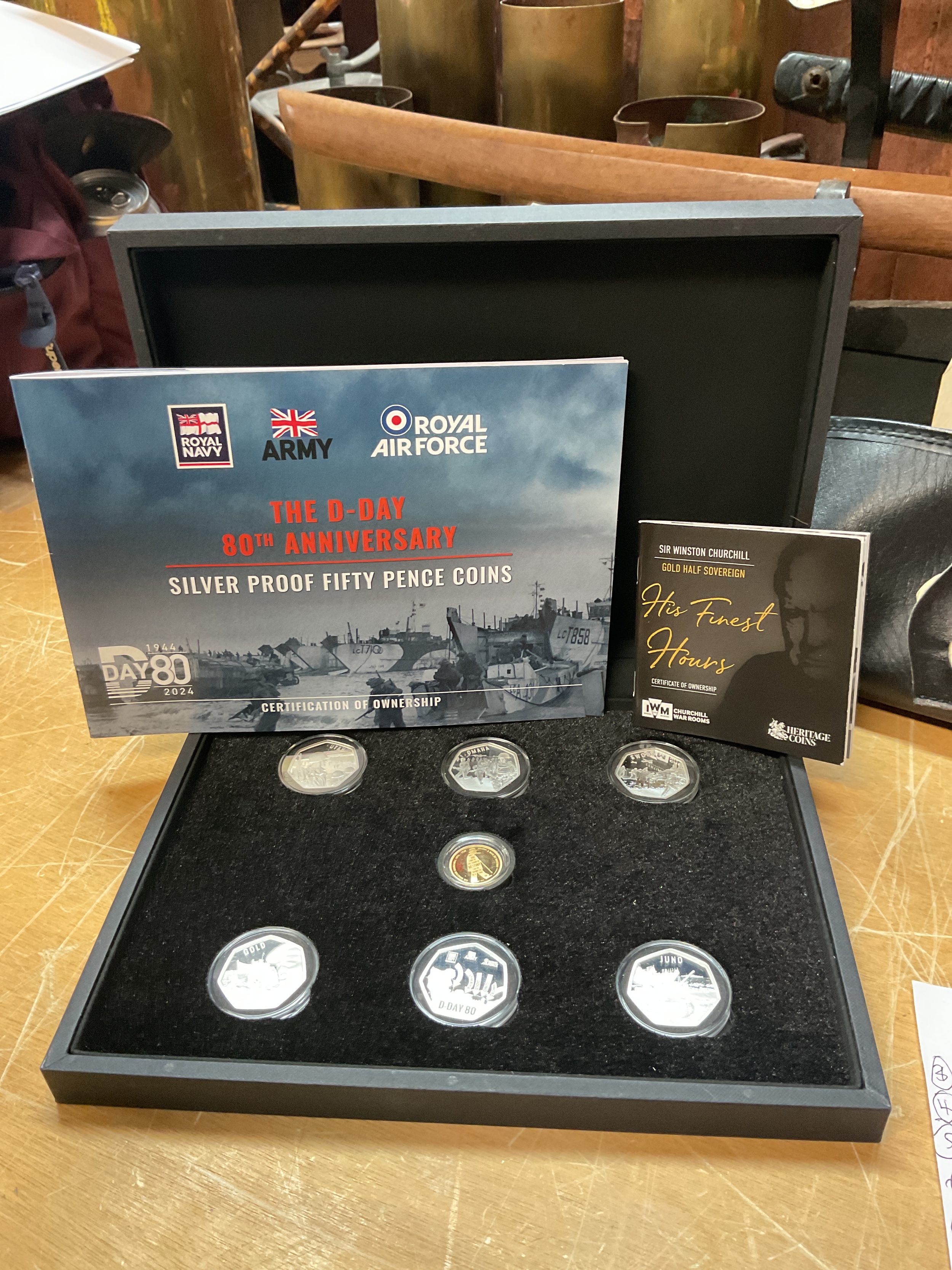 Heritage Coins D-Day 80th and Winston Churchill finest hour half Sovereign.